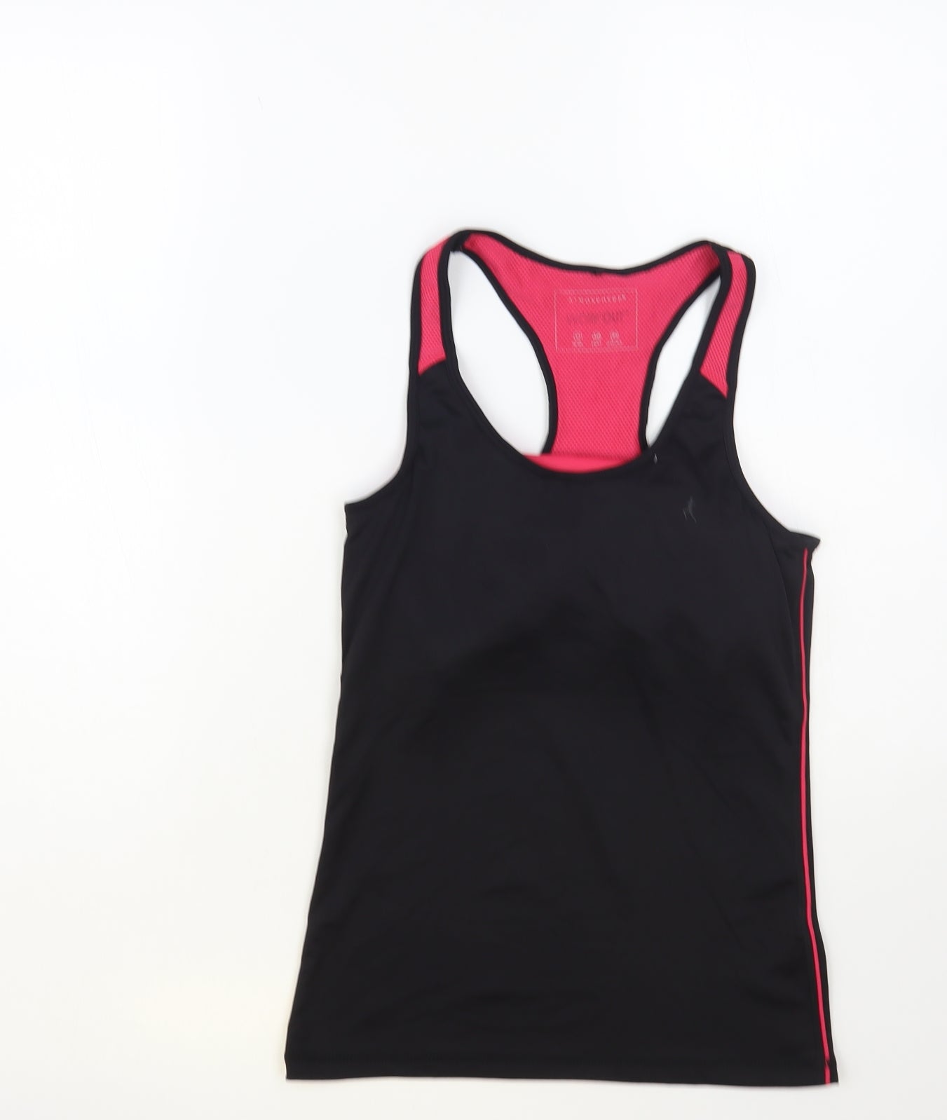 Primark Womens Black Polyester Basic Tank Size 12 Scoop Neck Pullover