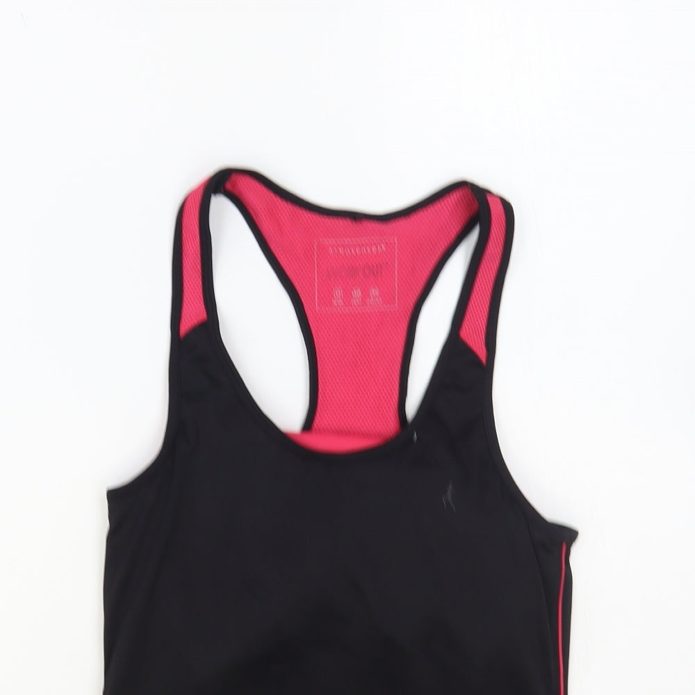 Primark Womens Black Polyester Basic Tank Size 12 Scoop Neck Pullover