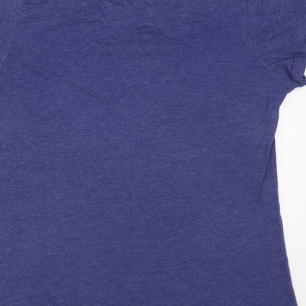 George Womens Blue Polyester Basic T-Shirt Size 16 Round Neck - Coca Cola Christmas