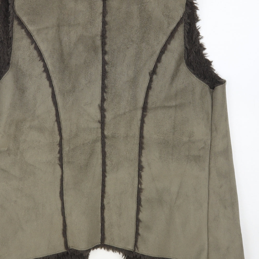 F&F Womens Grey Gilet Jacket Size 16 - Fluffy Lining