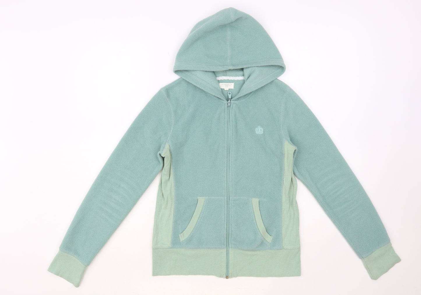 New Look Womens Green Polyester Full Zip Hoodie Size 8 Zip