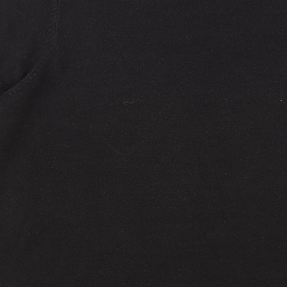 Marks and Spencer Womens Black Crew Neck Acrylic Pullover Jumper Size 14