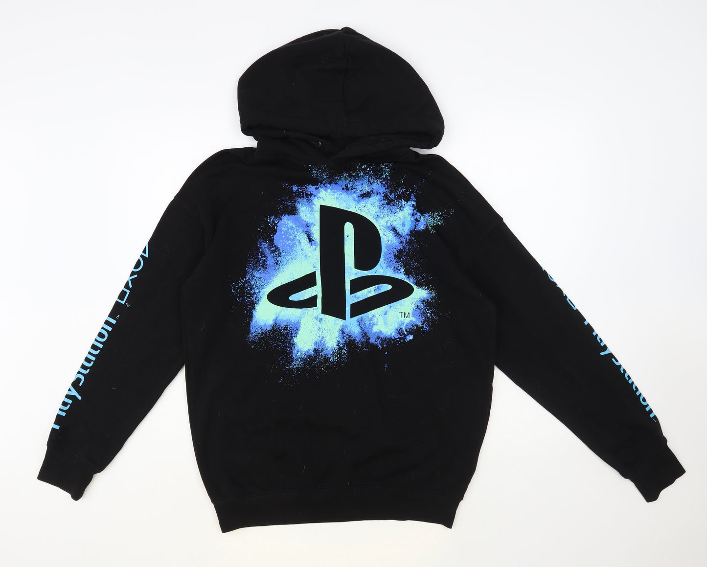 H&M Boys Black Cotton Pullover Hoodie Size 14-15 Years Pullover - PlayStation