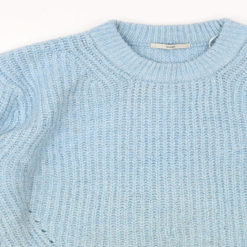 George Womens Blue Crew Neck Acrylic Pullover Jumper Size M