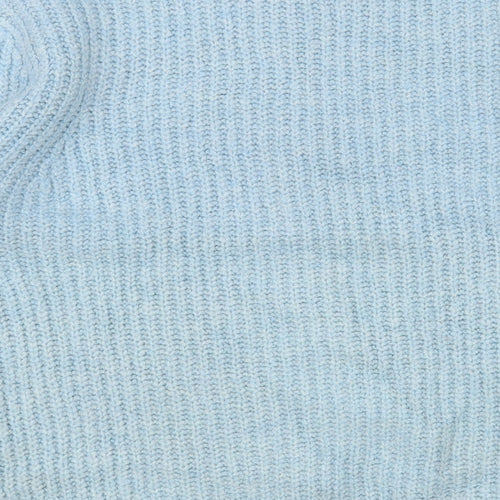 George Womens Blue Crew Neck Acrylic Pullover Jumper Size M