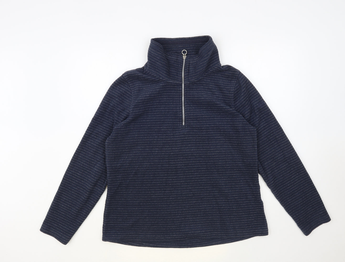 Regatta Womens Blue Striped Polyester Pullover Sweatshirt Size 16 Zip