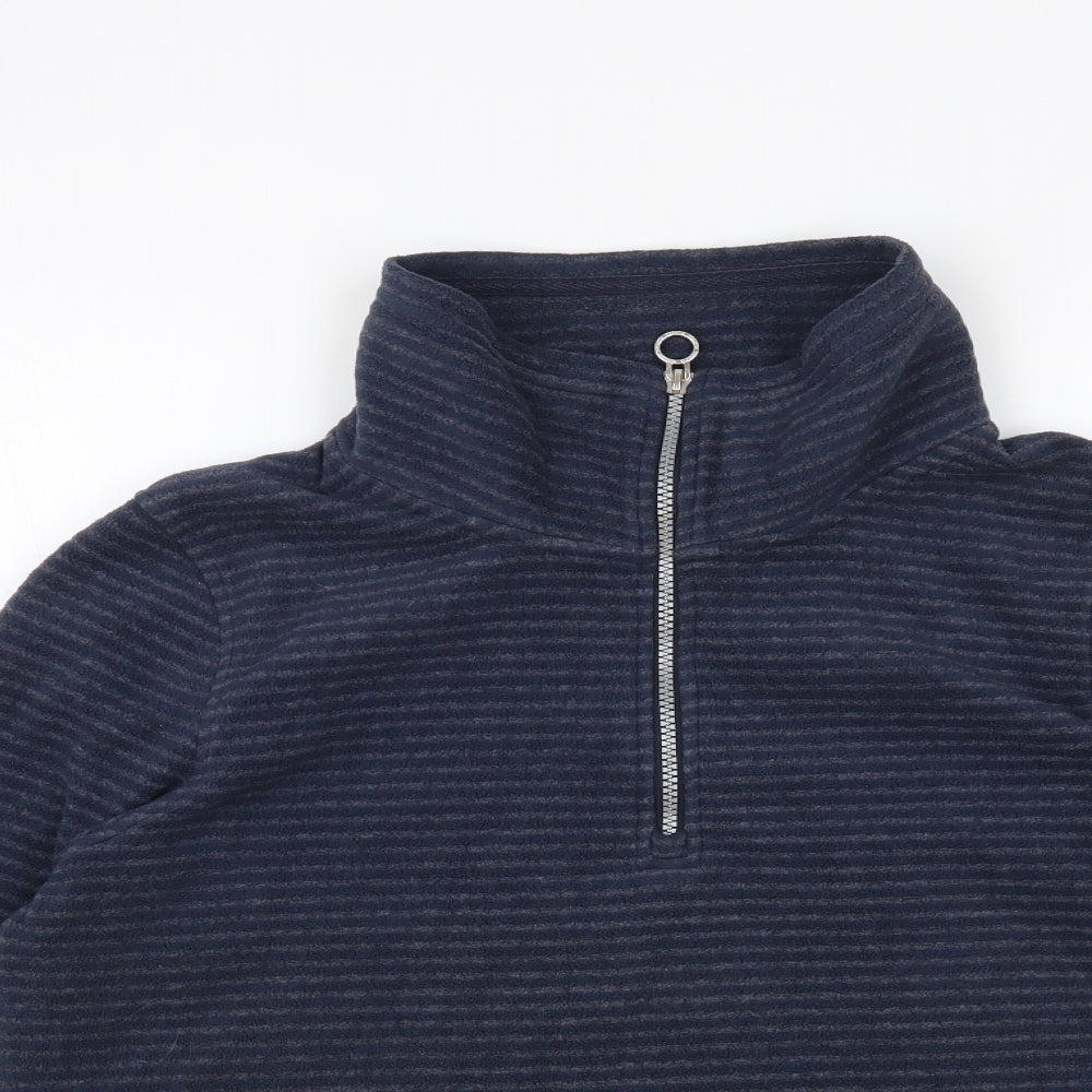 Regatta Womens Blue Striped Polyester Pullover Sweatshirt Size 16 Zip