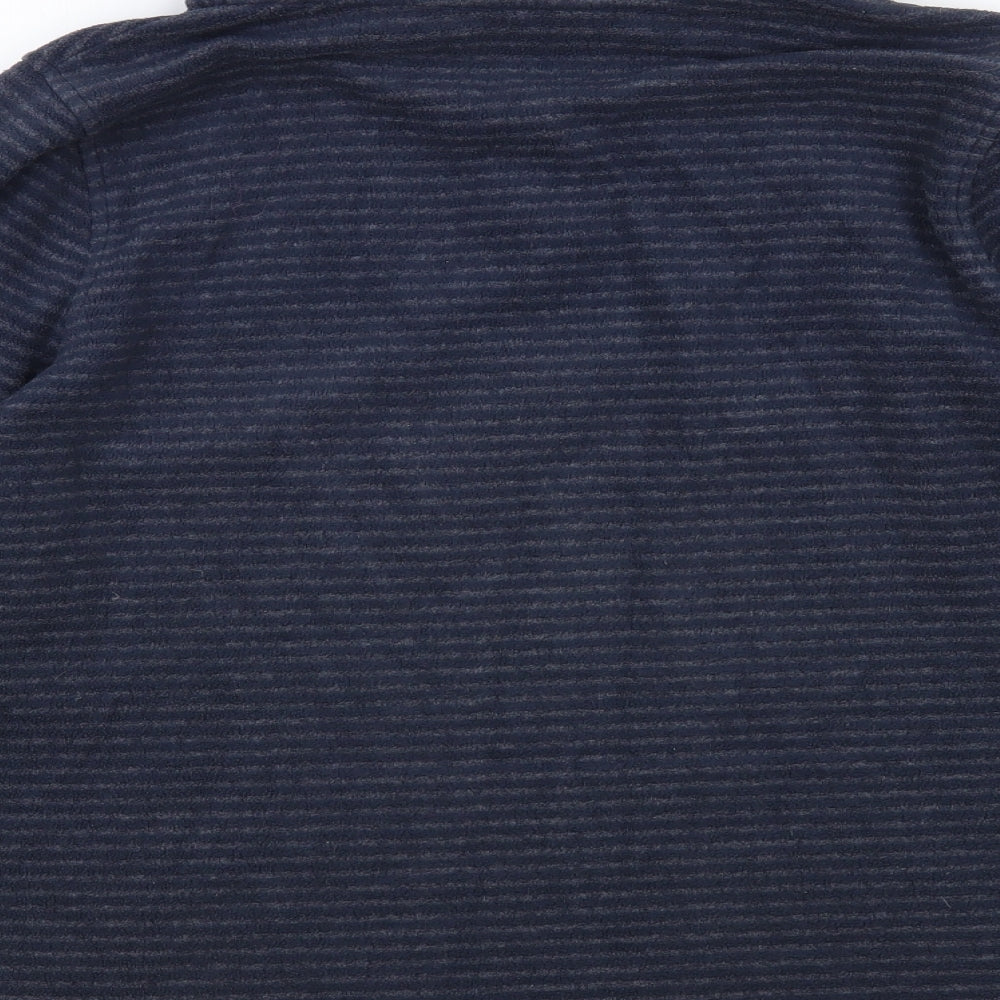 Regatta Womens Blue Striped Polyester Pullover Sweatshirt Size 16 Zip