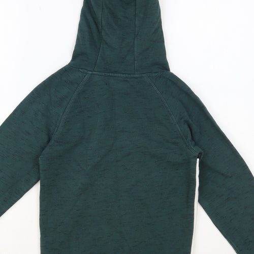 Matalan Boys Green Colourblock Cotton Pullover Hoodie Size 7 Years Pullover