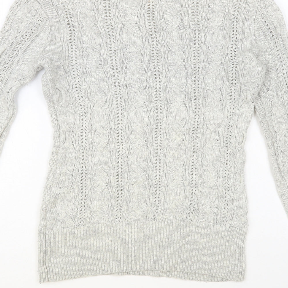 Aphorism Womens Grey Boat Neck Nylon Pullover Jumper Size 10