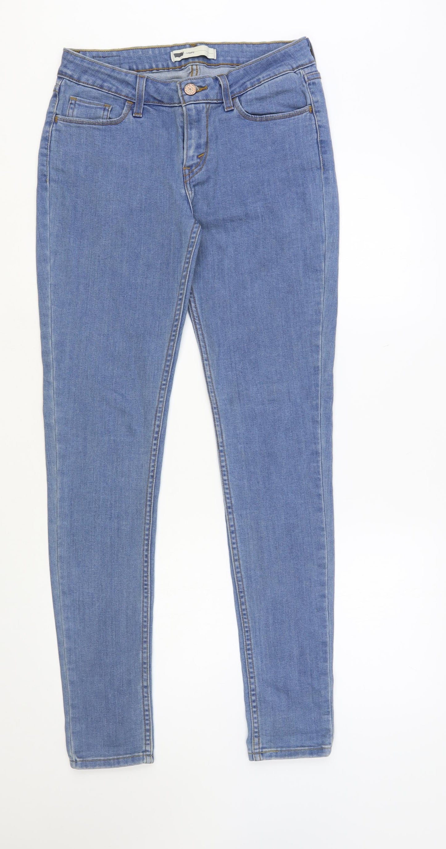 Levi's Womens Blue Cotton Skinny Jeans Size 29 in L32 in Regular Button