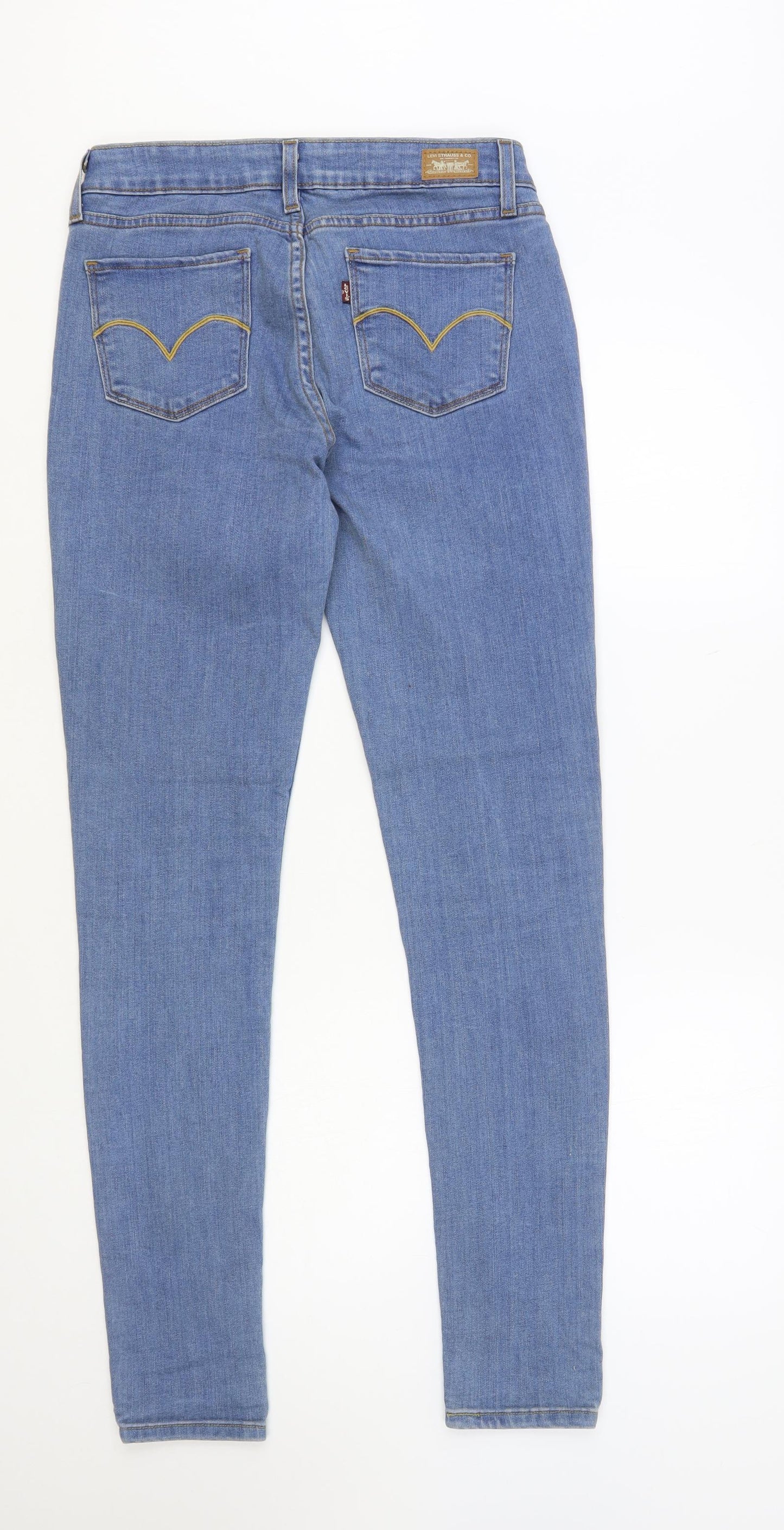 Levi's Womens Blue Cotton Skinny Jeans Size 29 in L32 in Regular Button