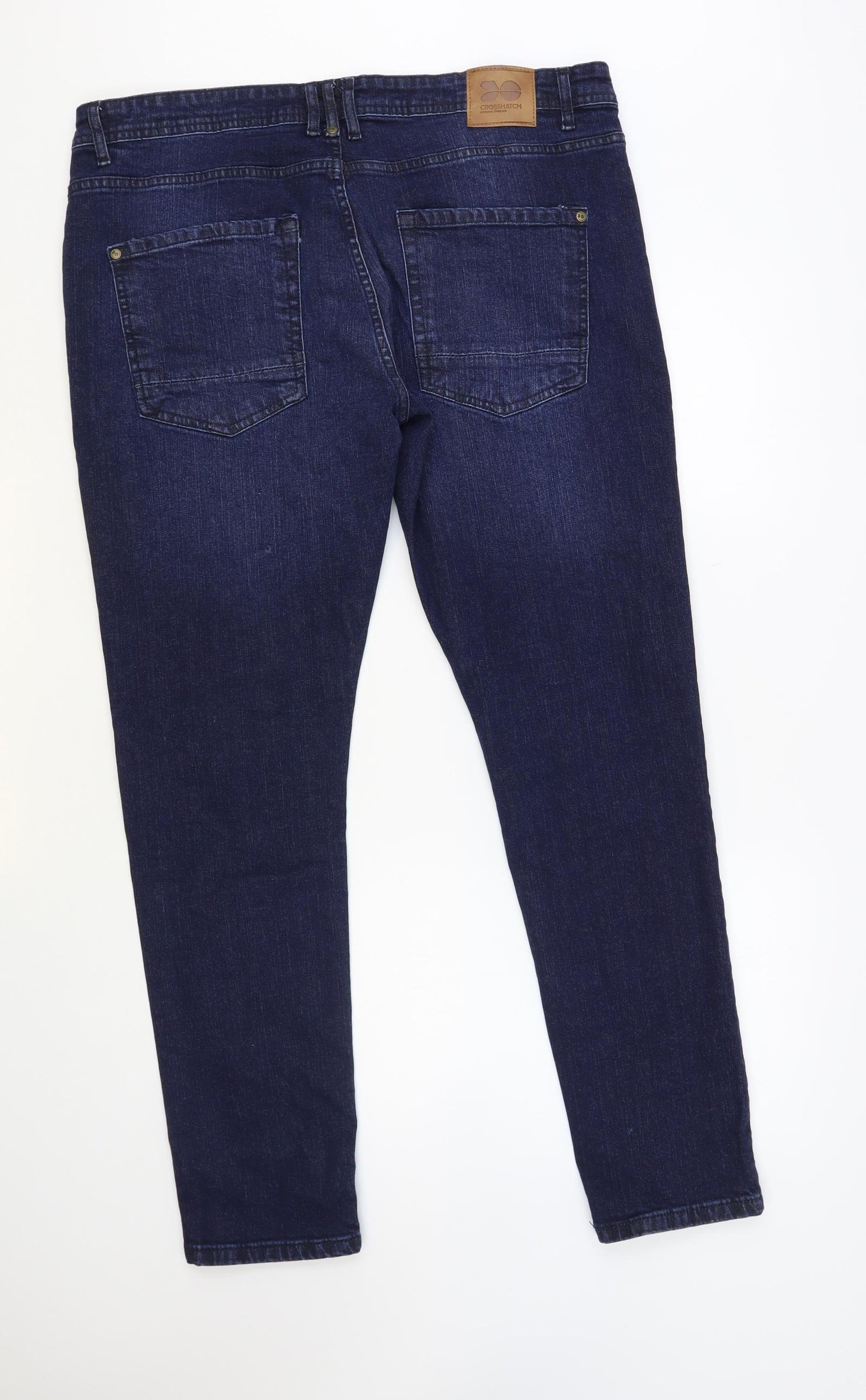 Crosshatch Mens Blue Cotton Skinny Jeans Size 40 in L30 in Regular Button