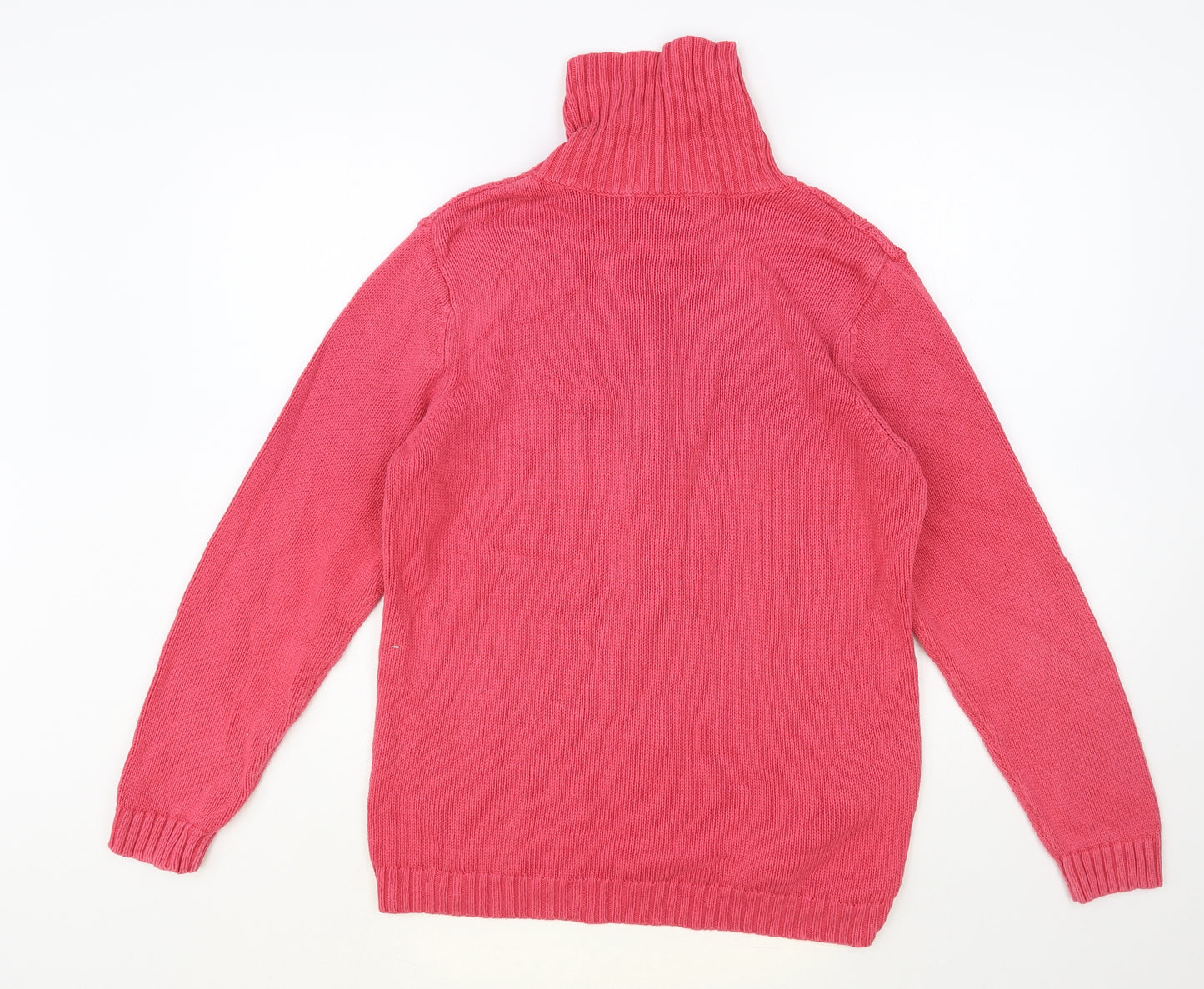 Bonmarché Womens Pink High Neck Cotton Full Zip Jumper Size M