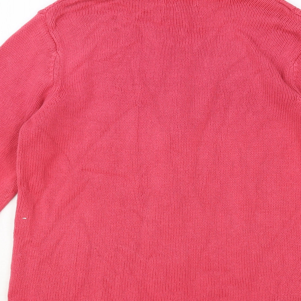 Bonmarché Womens Pink High Neck Cotton Full Zip Jumper Size M