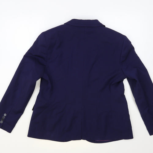 Brook Taverner Womens Blue Jacket Blazer Size 18 Button