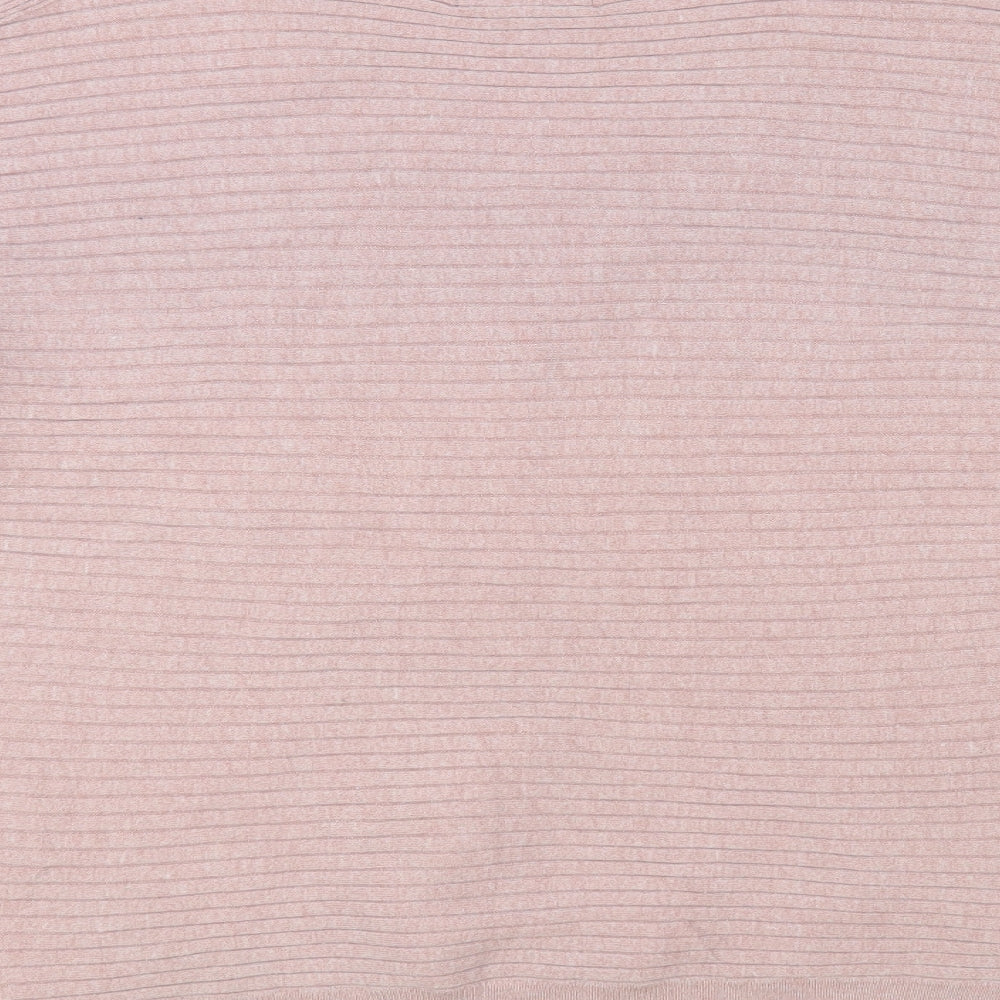 F&F Womens Pink V-Neck Viscose Pullover Jumper Size 10