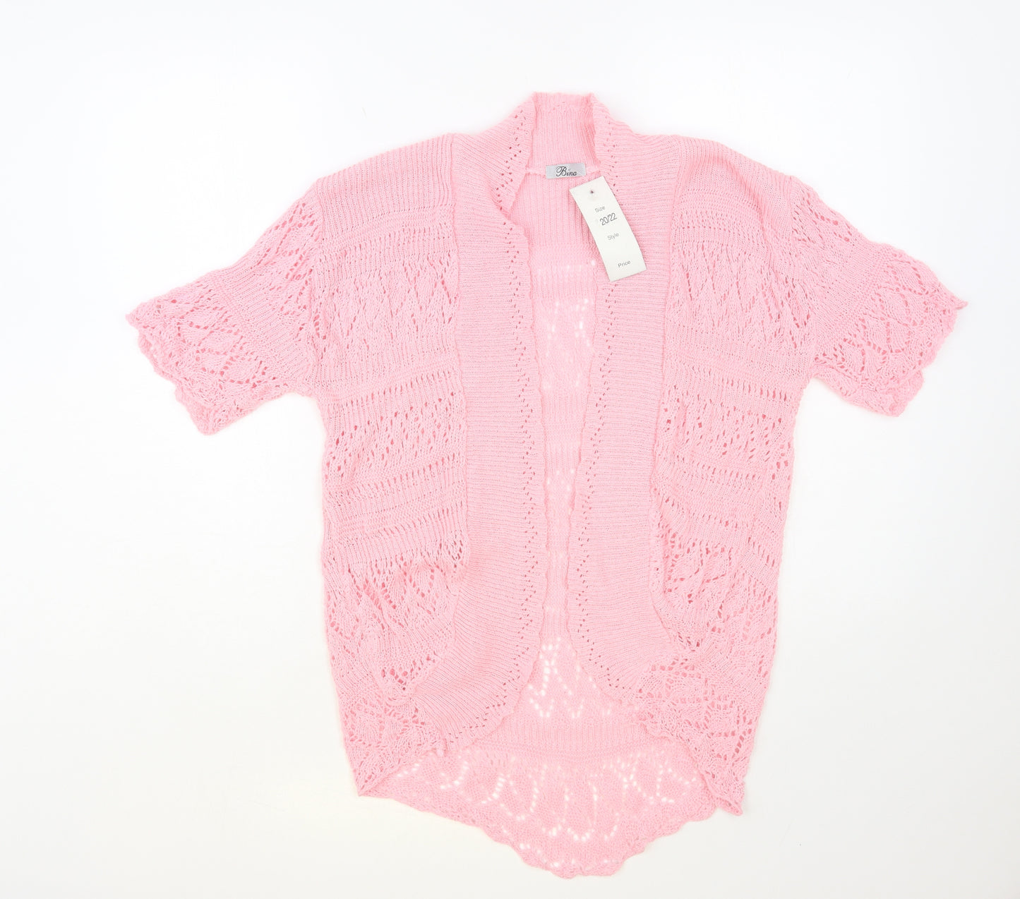 Bina Womens Pink V-Neck Cotton Cardigan Jumper Size 20