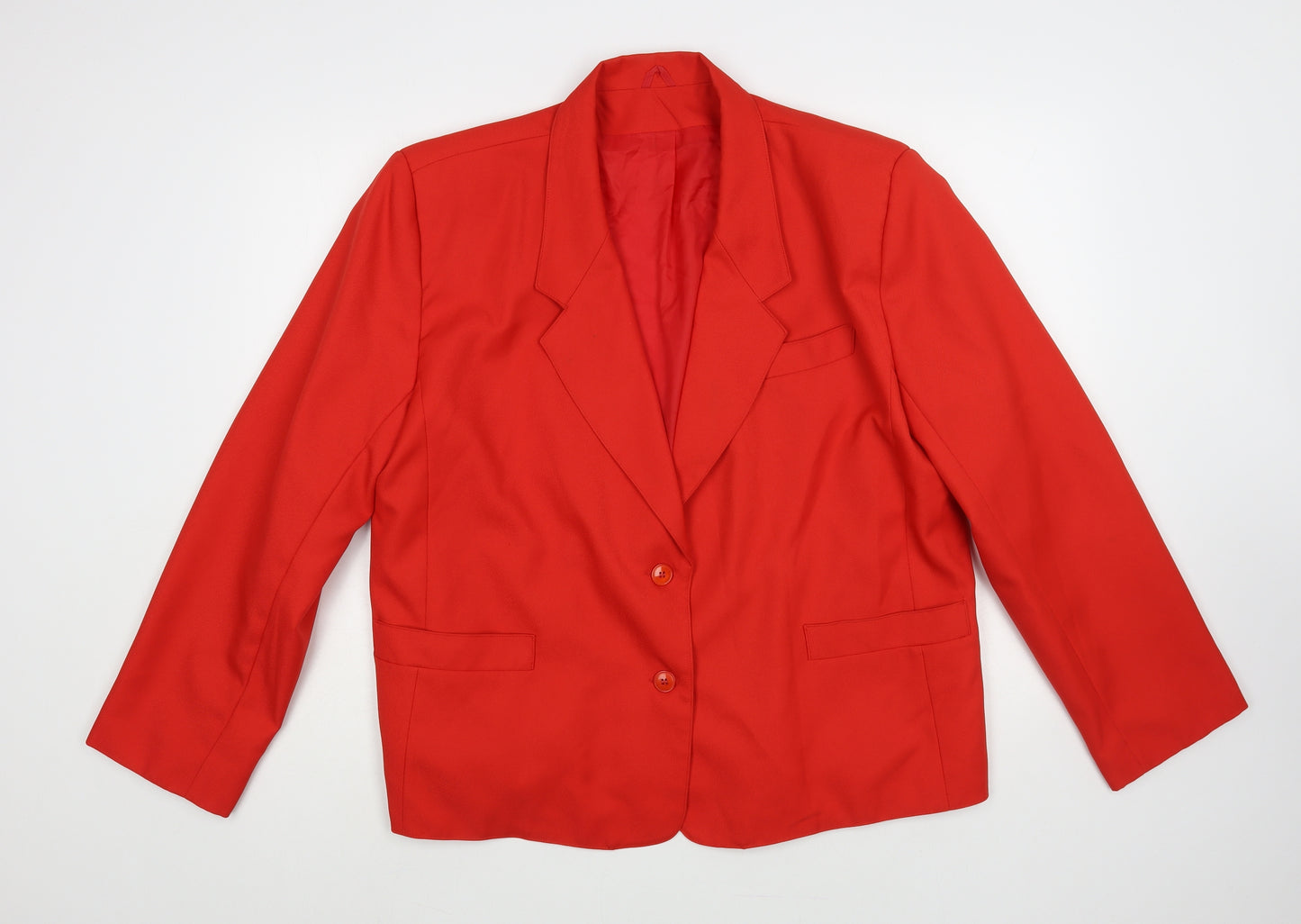 Preworn Womens Red Jacket Blazer Size 20 Button
