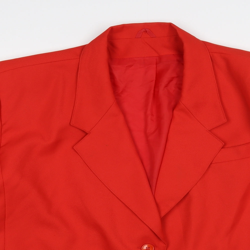 Preworn Womens Red Jacket Blazer Size 20 Button