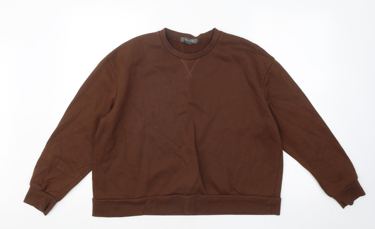 Primark Womens Brown Cotton Pullover Sweatshirt Size 12 Pullover