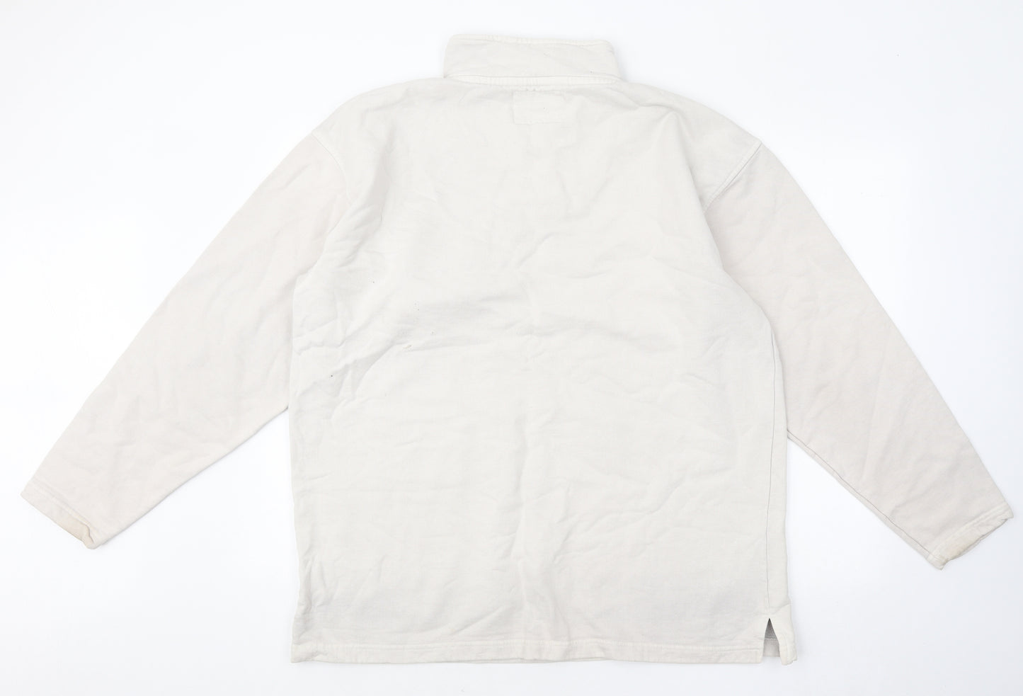 Weird Fish Mens White Cotton Pullover Sweatshirt Size L