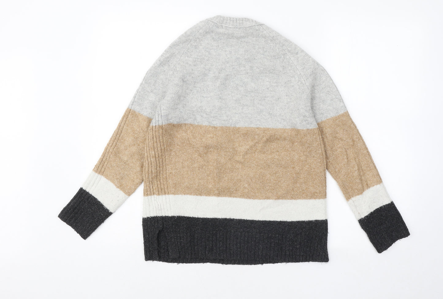 Marks and Spencer Womens Multicoloured Round Neck Acrylic Pullover Jumper Size S