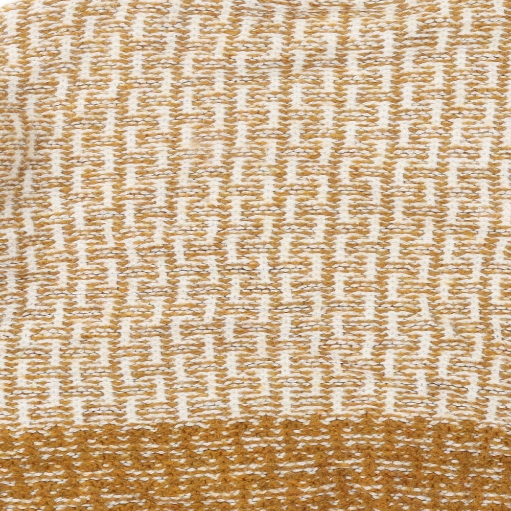 TU Womens Orange Round Neck Geometric Acrylic Pullover Jumper Size 20