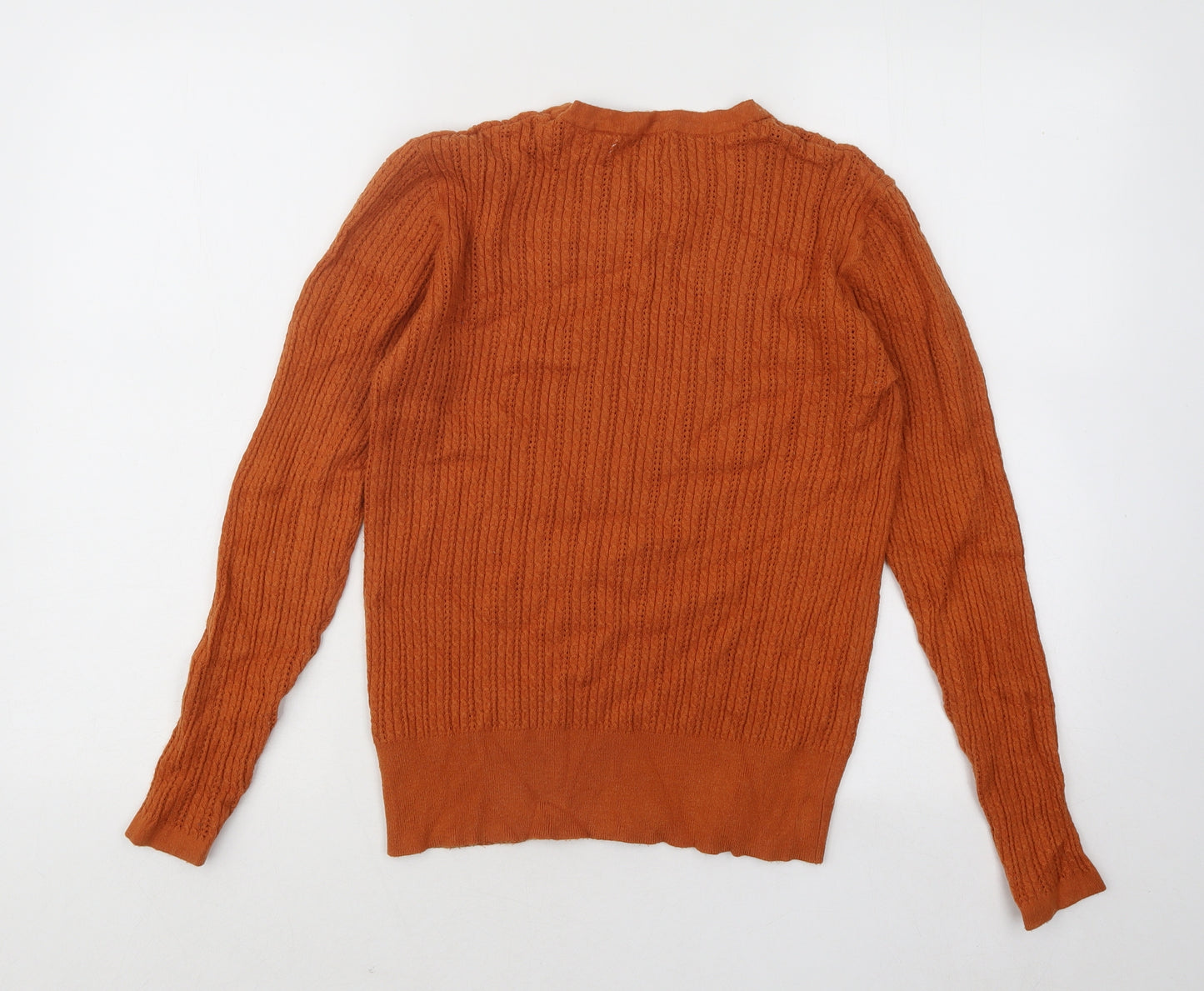 Papaya Womens Orange Round Neck Viscose Pullover Jumper Size 16