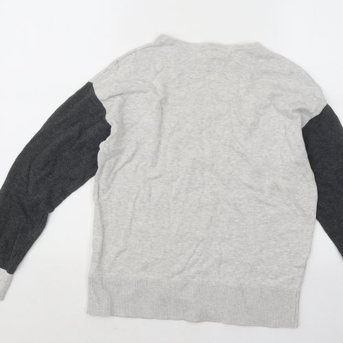 Peacocks Mens Grey Round Neck Cotton Pullover Jumper - Stars