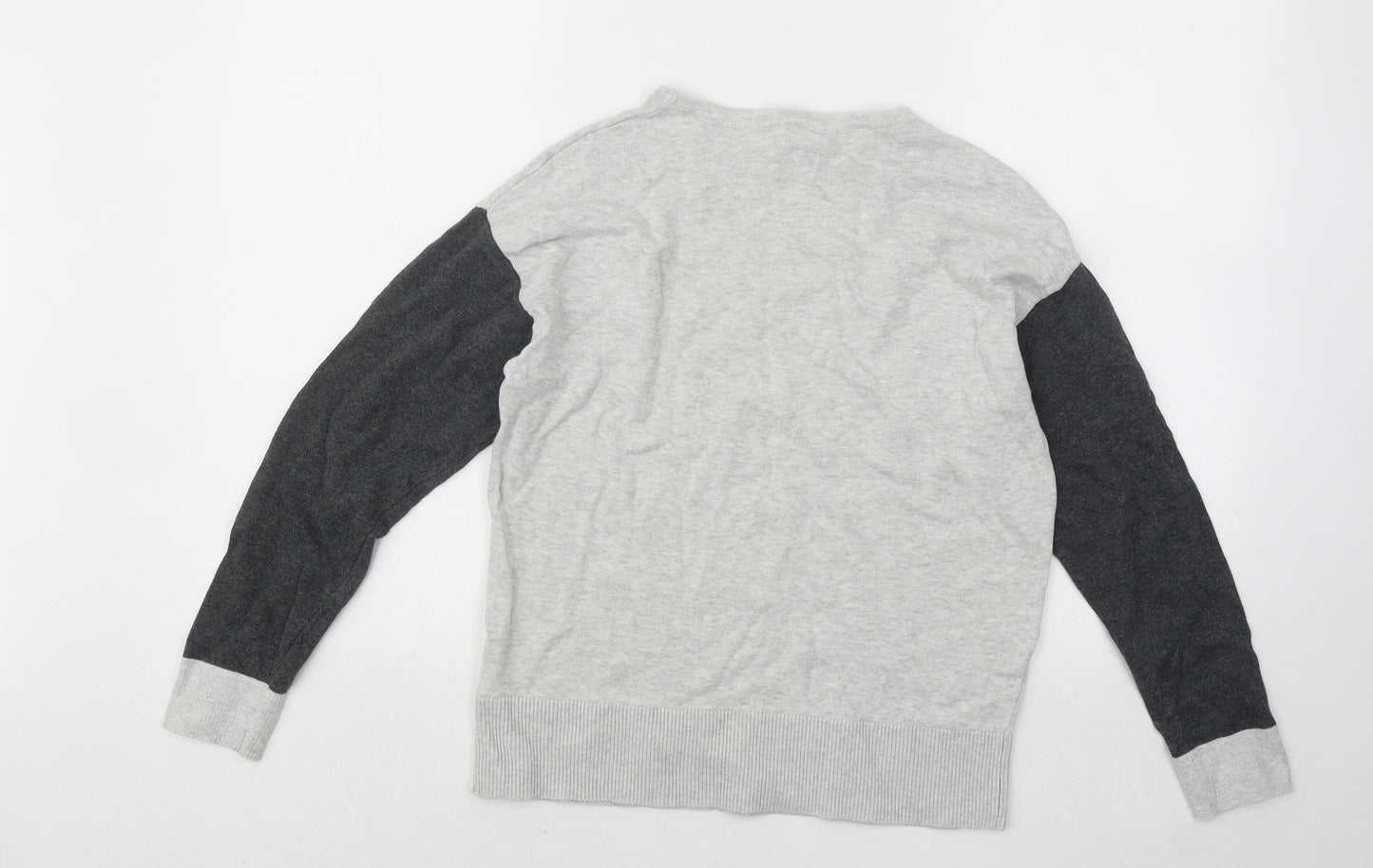 Peacocks Mens Grey Round Neck Cotton Pullover Jumper - Stars
