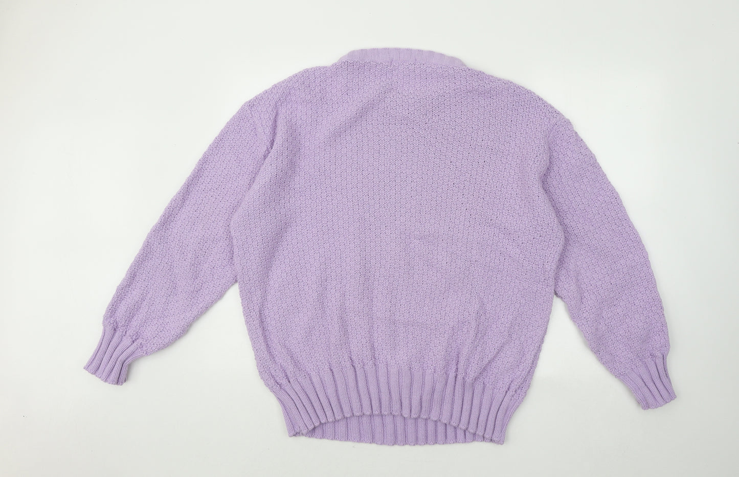 Generation Fashion Womens Purple Roll Neck Geometric Acrylic Pullover Jumper Size 16