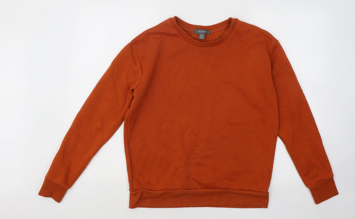 Primark Womens Orange Cotton Pullover Sweatshirt Size 6 Pullover