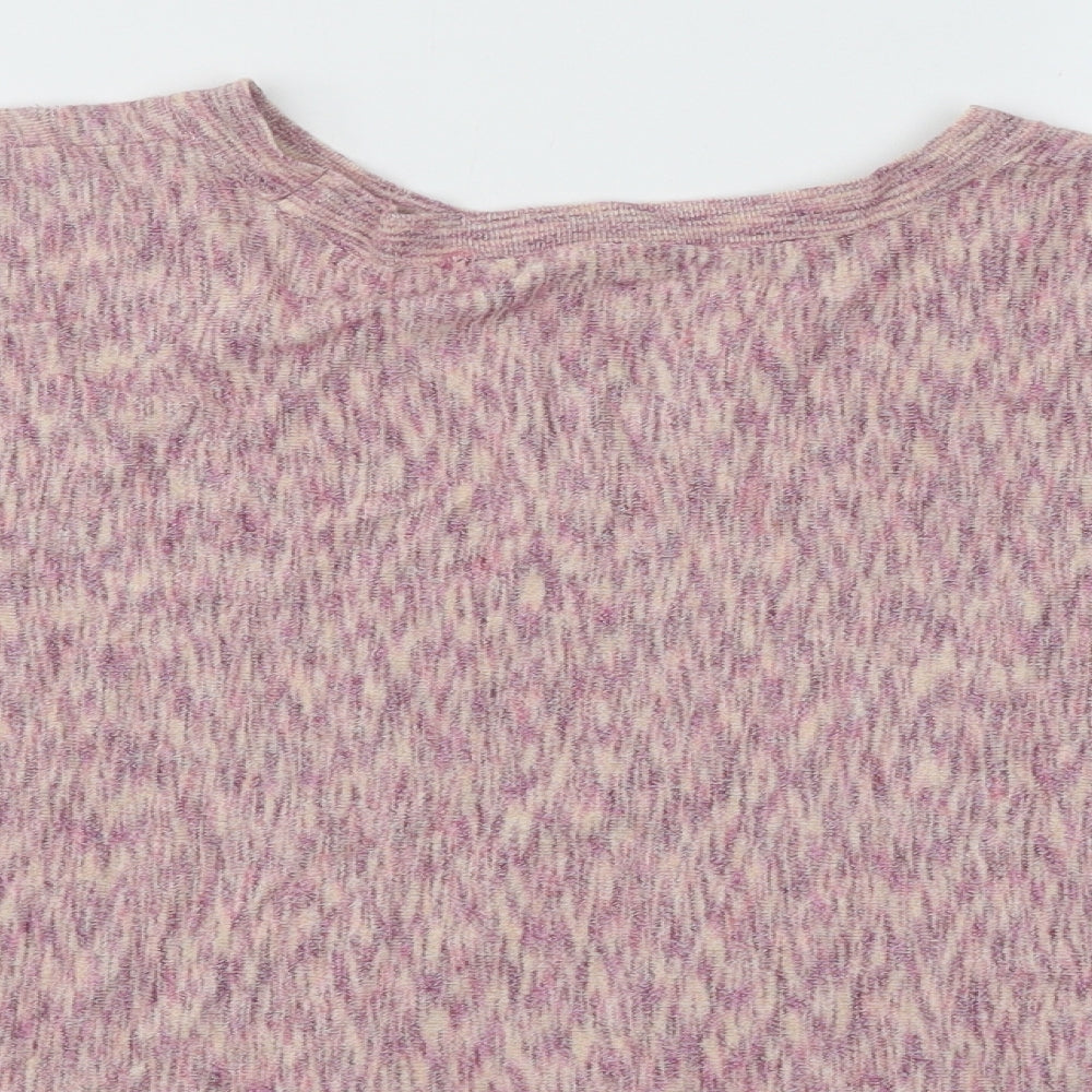 TU Womens Purple Round Neck Geometric Viscose Pullover Jumper Size 16