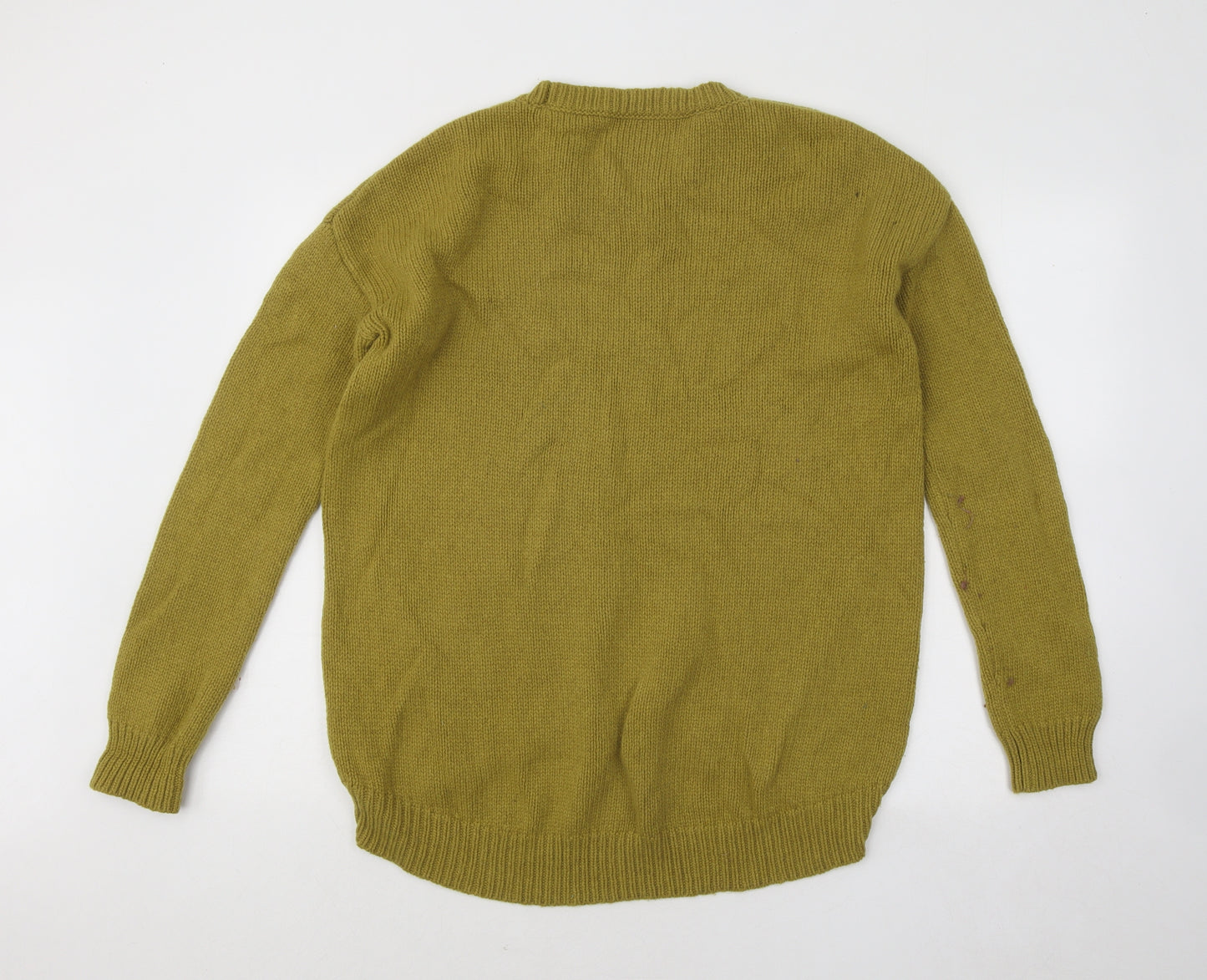 Howies Womens Green Round Neck Wool Pullover Jumper Size M
