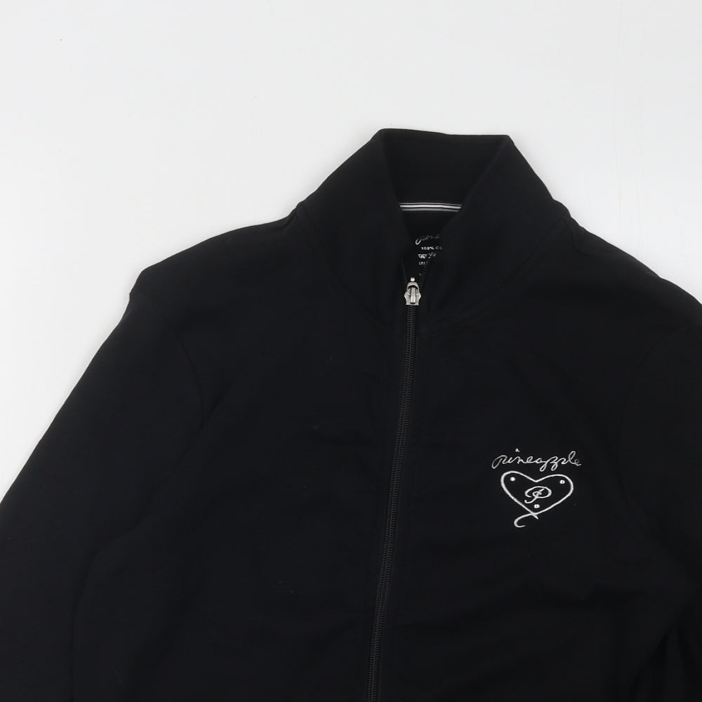 Pineapple Womens Black Cotton Full Zip Sweatshirt Size 14 Zip