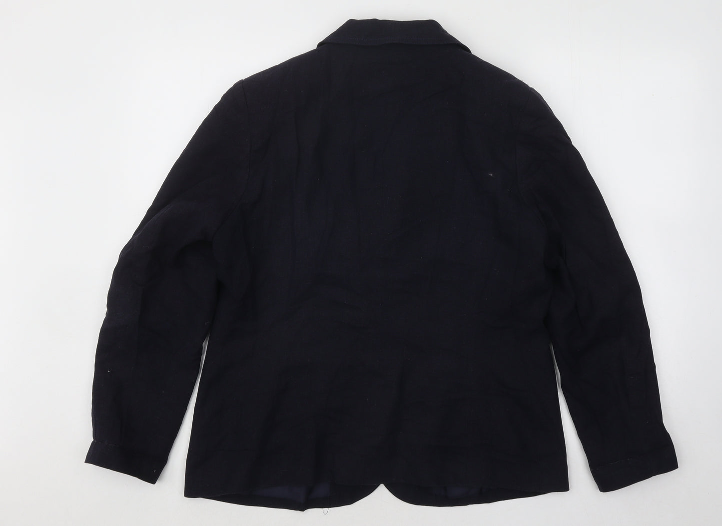 Classic Womens Blue Jacket Blazer Size 14 Button