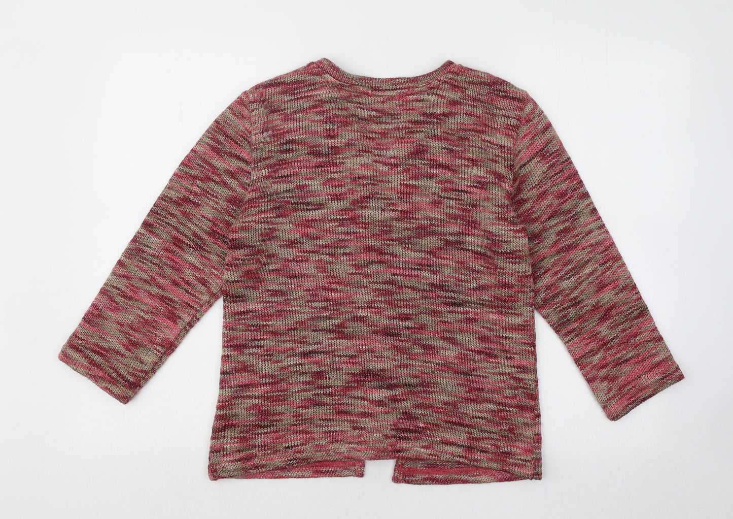 Per Una Womens Multicoloured Round Neck Geometric Acrylic Cardigan Jumper Size M