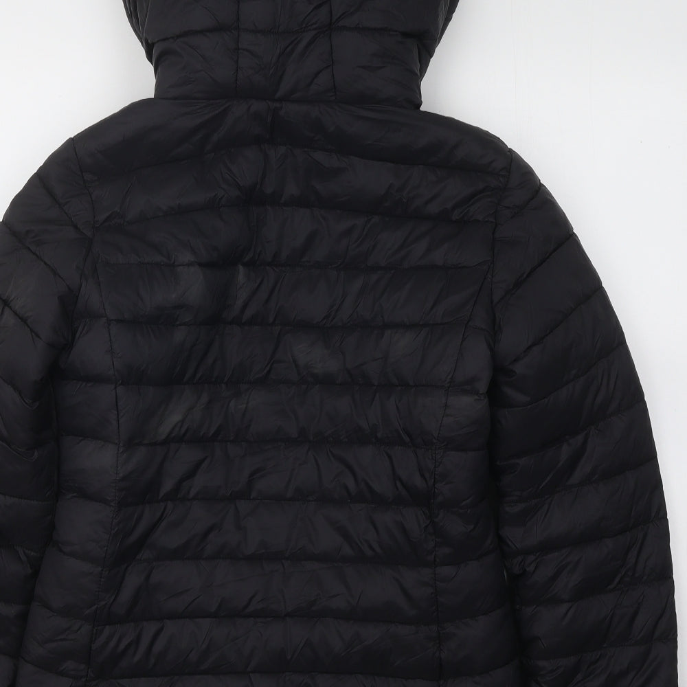 George Womens Black Puffer Jacket Coat Size 8 Zip