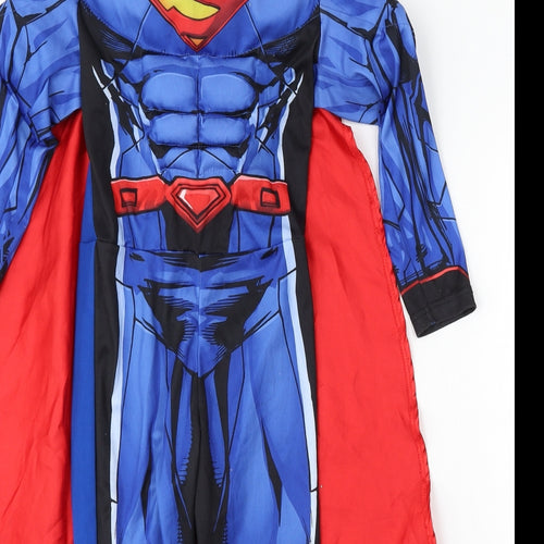 H&M Boys Blue Solid Polyester One Piece Size 4-5 Years - Superman Fancy Dress