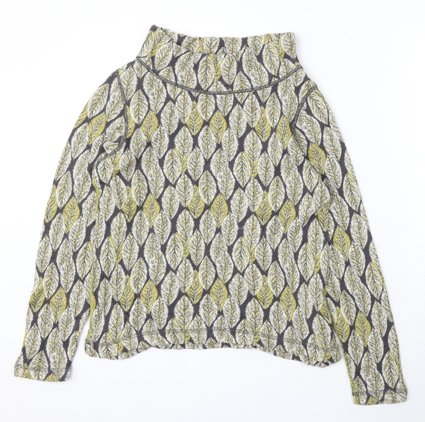 White Stuff Womens Multicoloured Mock Neck Geometric Cotton Pullover Jumper Size 8