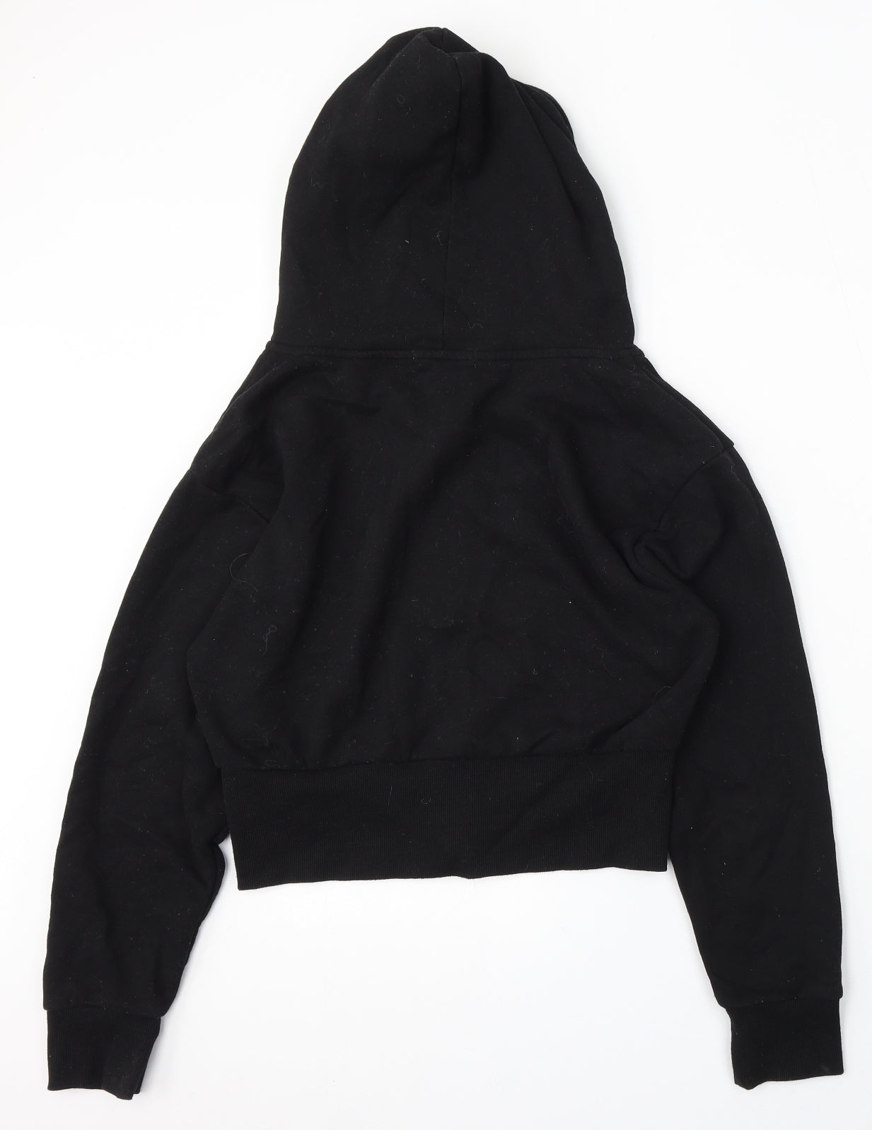 Primark Womens Black Cotton Full Zip Hoodie Size 12 Zip