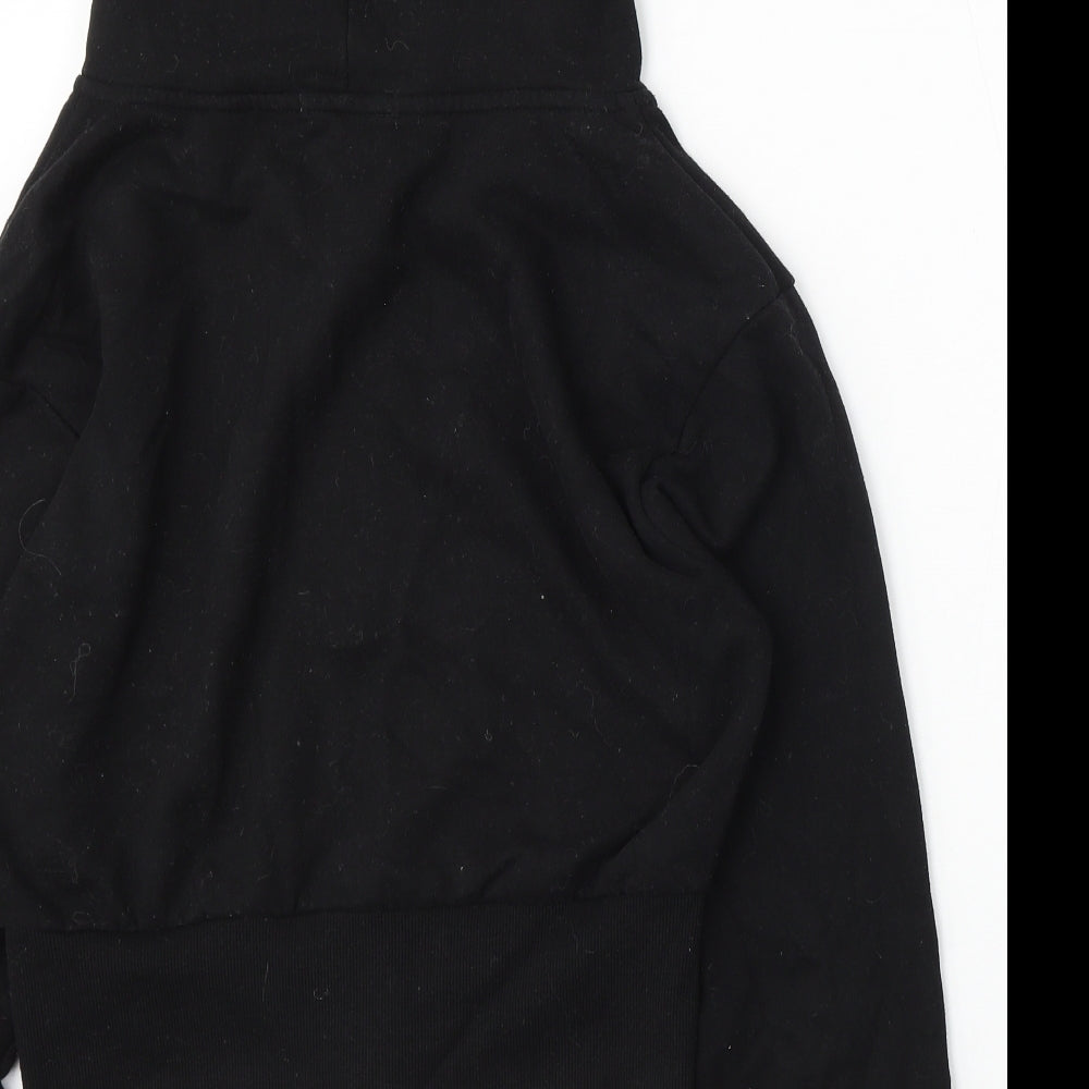 Primark Womens Black Cotton Full Zip Hoodie Size 12 Zip