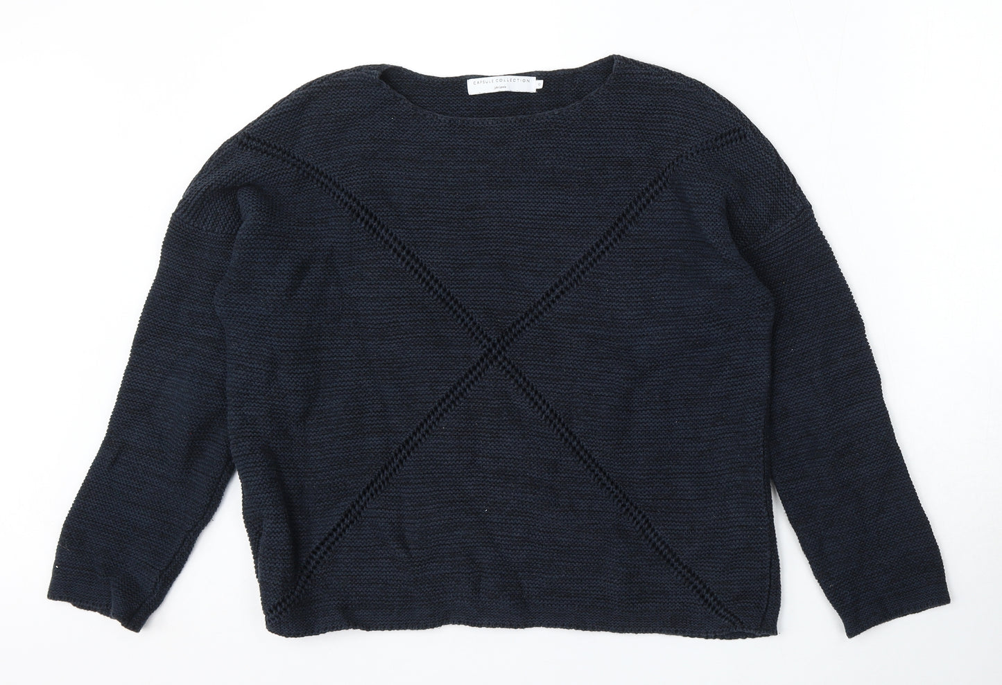 John Lewis Womens Blue Round Neck Cotton Pullover Jumper Size 10