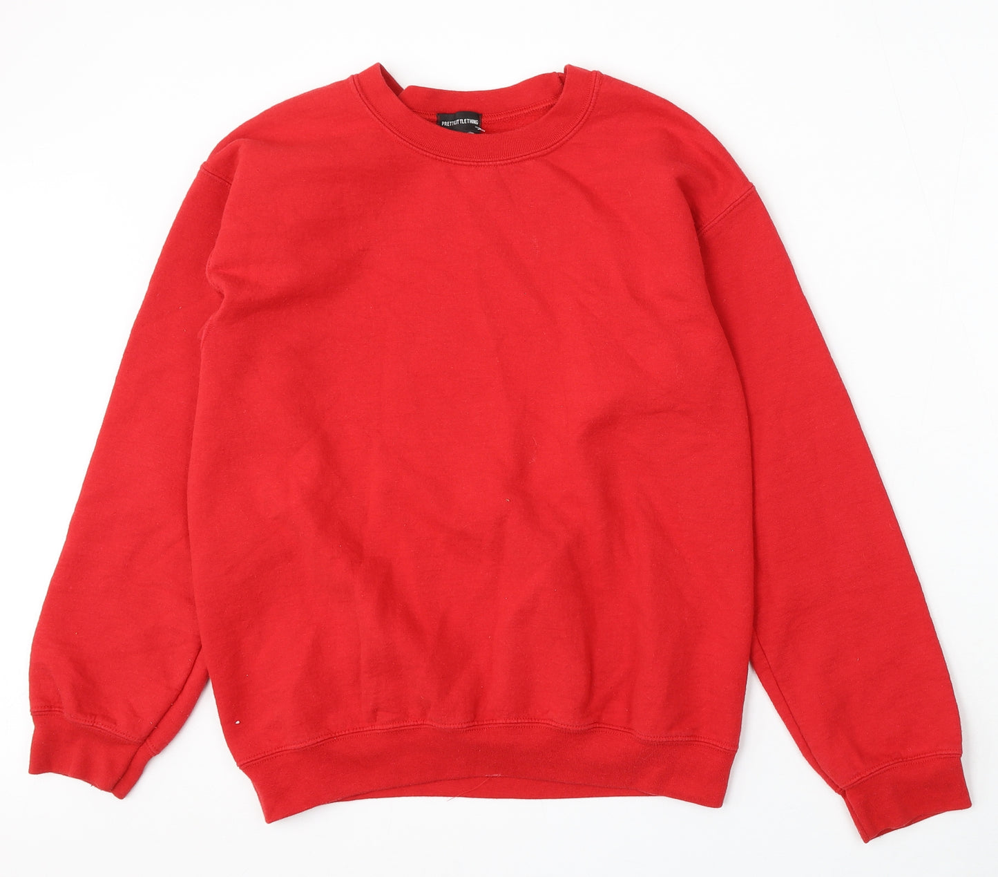 PRETTYLITTLETHING Womens Red Cotton Pullover Sweatshirt Size S