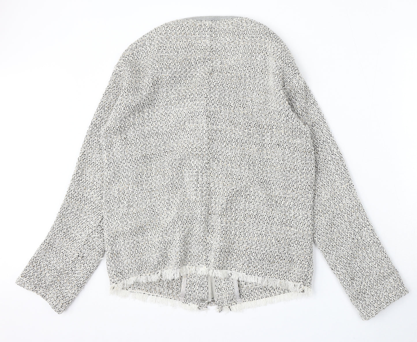 Warehouse Womens Grey Round Neck Polyester Cardigan Jumper Size 10