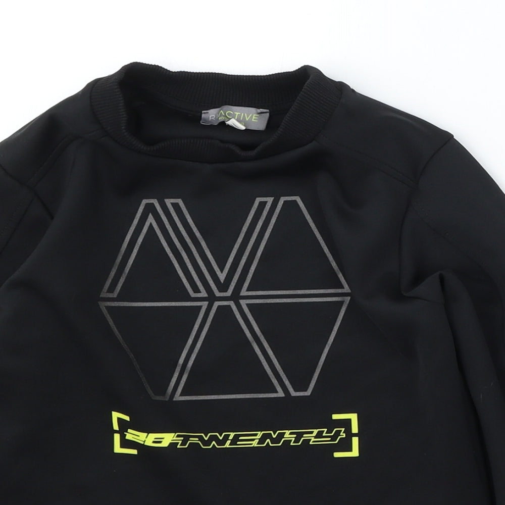 River Island Boys Black Polyester Pullover Sweatshirt Size 7-8 Years - 20Twenty