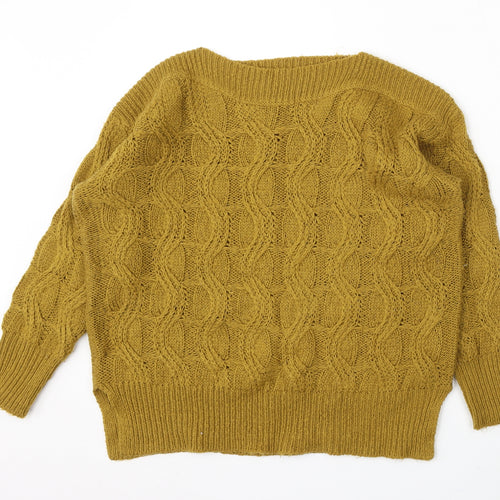 TU Womens Green Round Neck Acrylic Pullover Jumper Size 10