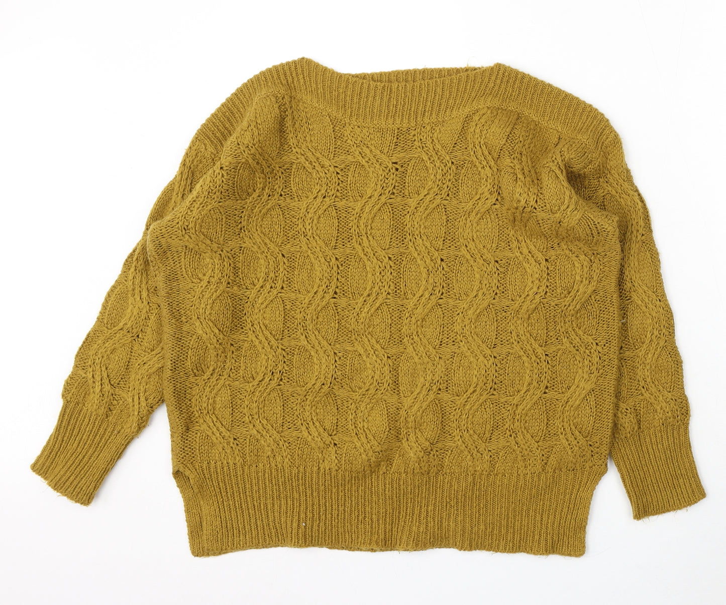 TU Womens Green Round Neck Acrylic Pullover Jumper Size 10