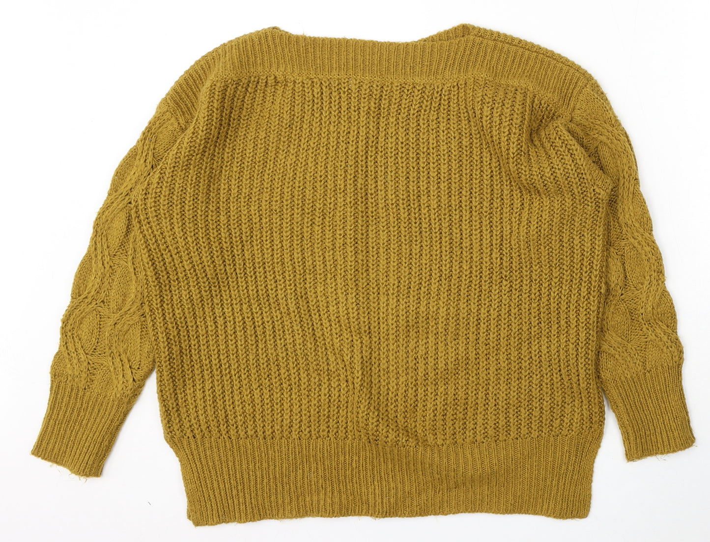 TU Womens Green Round Neck Acrylic Pullover Jumper Size 10